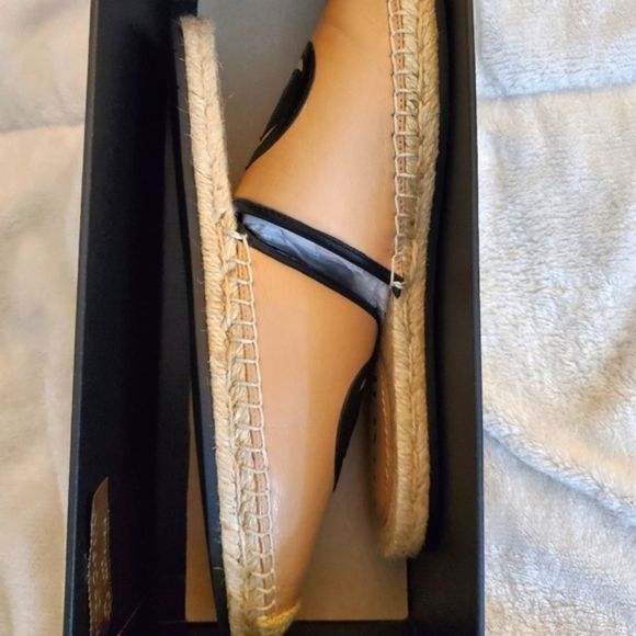 Coach Channing Leather Logo Slip On Espadrille Mules - Picture 11 of 16